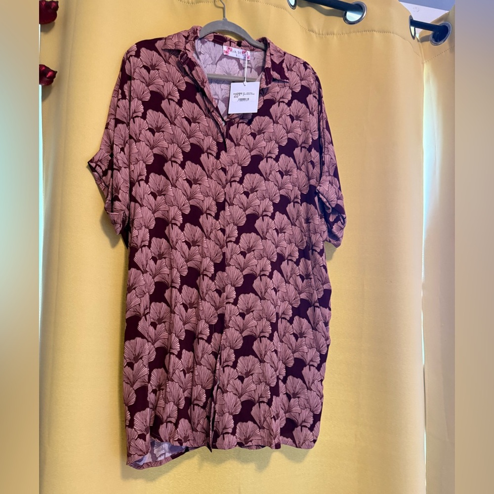 Fighting Eel Dress Azur Short Maroon Gingko